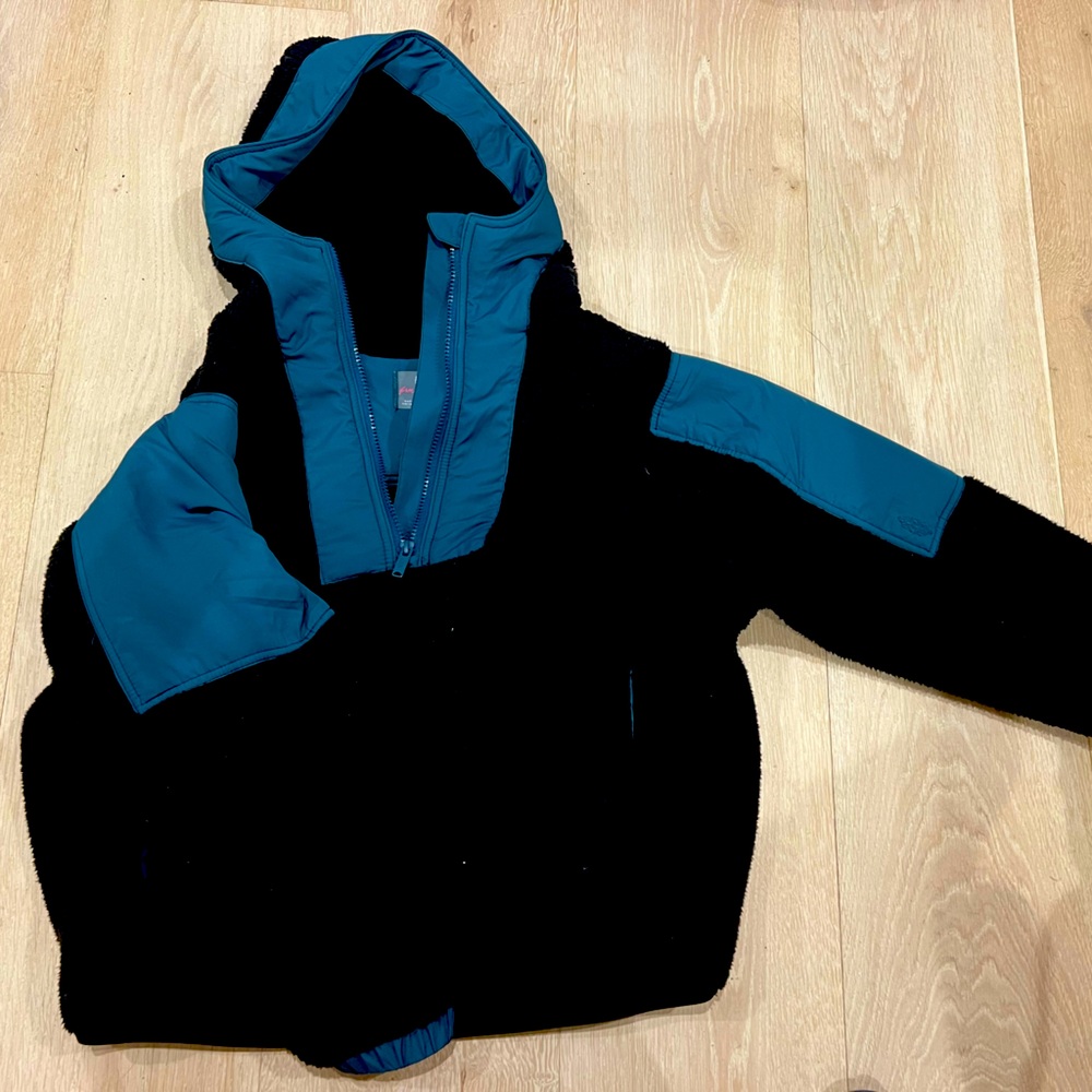 FP Movement by Free People Black and Teal Teddy Jacket